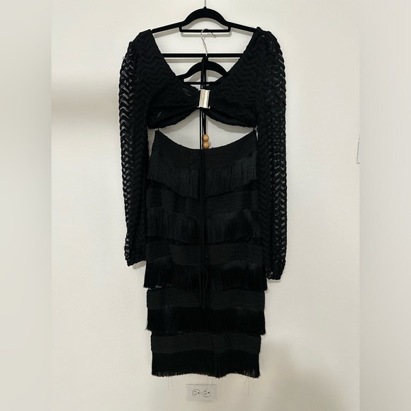 Fringe Skirt Set Black - Picture 2 of 6